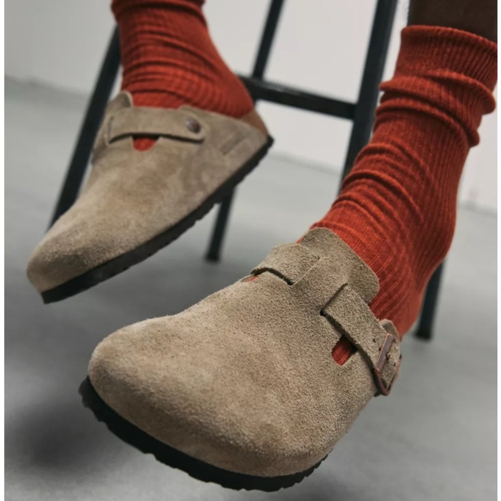 Birkenstock Boston - Suede Leather - Taupe